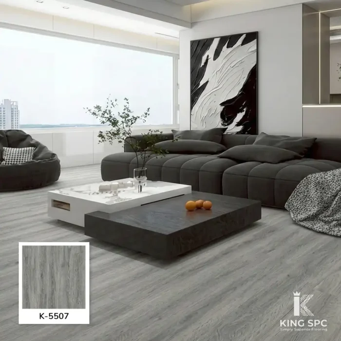 กระเบื้องยางลายไม้ สีเทาโมเดิร์น Silver Grey Oak (5607)