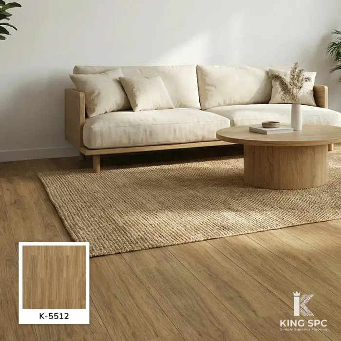 พื้น SPC ลายไม้ธรรมชาติ American Hickory (5612) สีน้ำตาลอบอุ่น